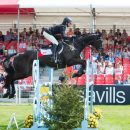 Kathryn Robinson of Canada riding Let it Bee taking part in the Show Jumping phase of the Mitsubishi Motors Horse Trials 2016