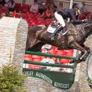 Kathryn Robinson of Canada riding Let it Bee taking part in the Show Jumping phase of the Mitsubishi Motors Horse Trials 2016