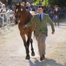 Michael Owen of Ireland and Bradeley Law taking part in the first horse inspection at the Mitsubishi Motors Horse Trials 2016