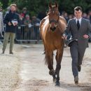 Giovanni Ugolotti (ITA) and Stilo Kontika at the first horse inspection of the Mitsubishi Motors Badminton Horse Trials 2015