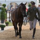 Giovanni Ugolotti (ITA) and Note Worthy taking part in the first horse inspection at the 2019 Longines FEI Eventing European Championships Giovanni Ugolotti & Note Worthy, first horse inspection EU-CH Luhmuhlen © Trevor Holt